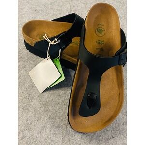 Papillio Vegan Platform Black Sandals Cork Footbed Women's Size 36 EU/5.5 US